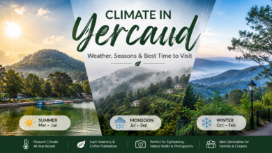 Climate in Yercaud showing summer monsoon and winter seasons in the Shevaroy Hills