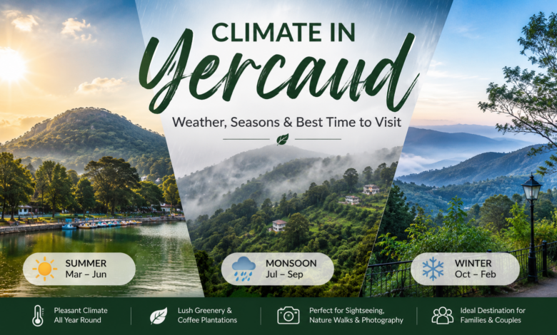 Climate in Yercaud showing summer monsoon and winter seasons in the Shevaroy Hills